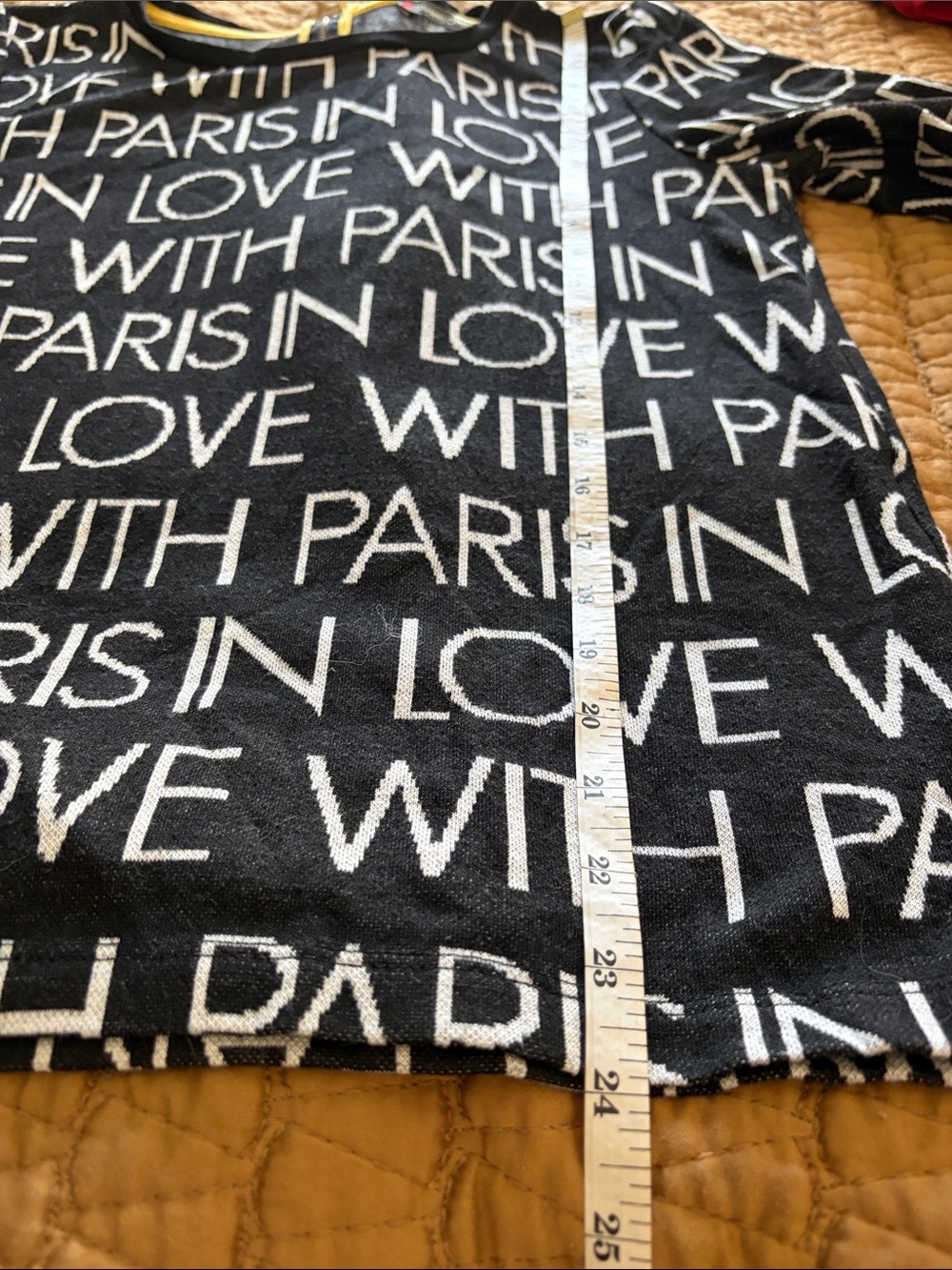 Street One “In Love With Paris” Graphic Sweater Top Black White French Chic | M - Picture 6 of 6